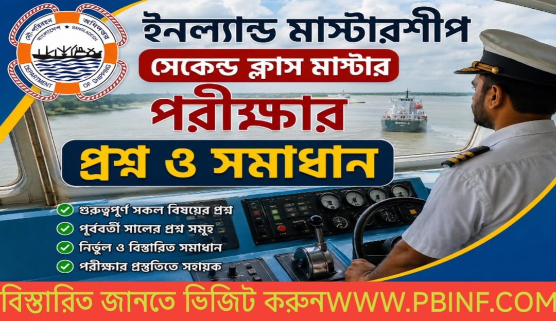 ইনল্যান্ড সেকেন্ড ক্লাস মাস্টাশীপ পরীক্ষার প্রশ্নের সমাধান